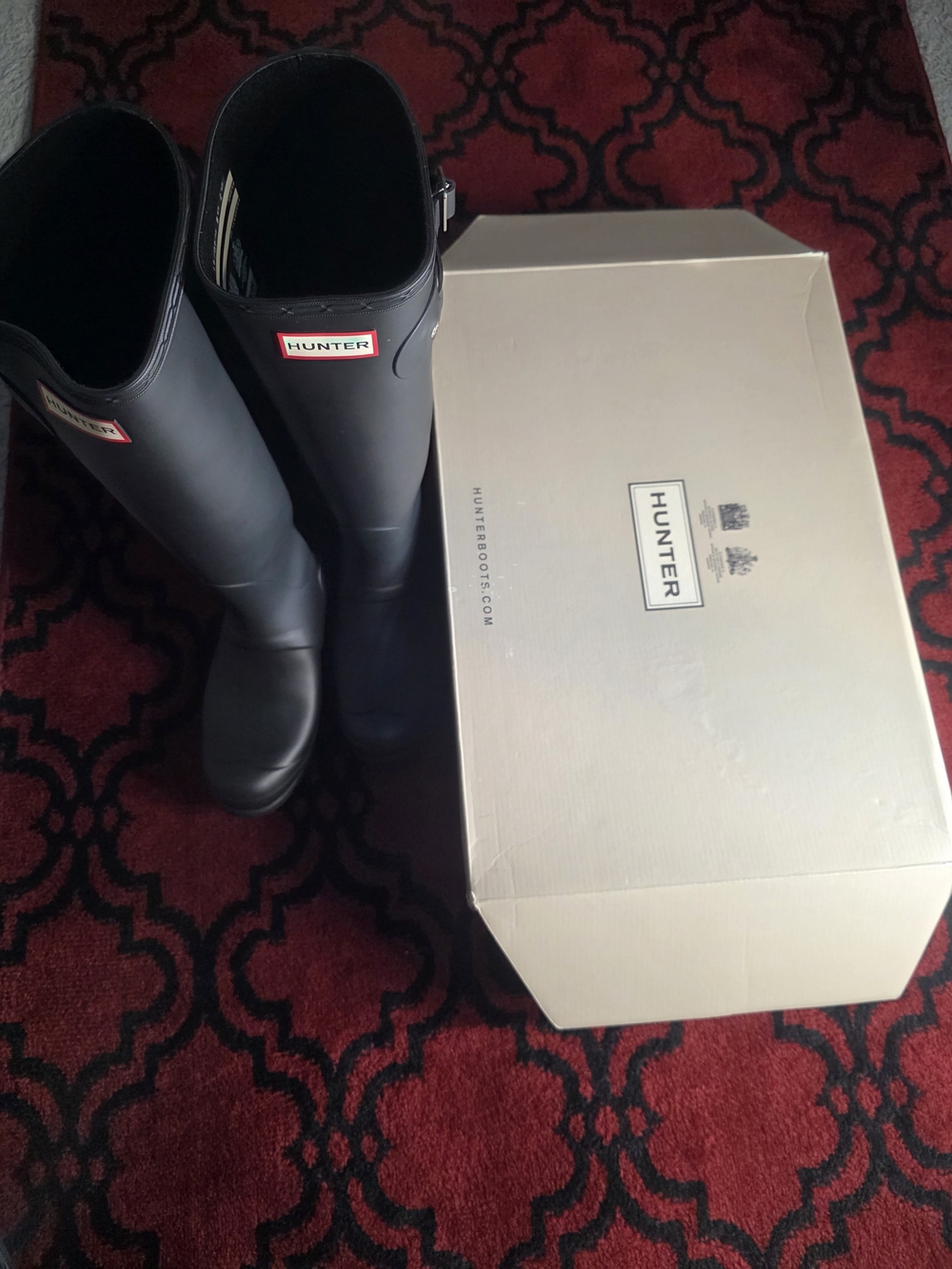 Hunter Original Tall Black Rain Boots Size 9 Matte - Picture 15 of 15
